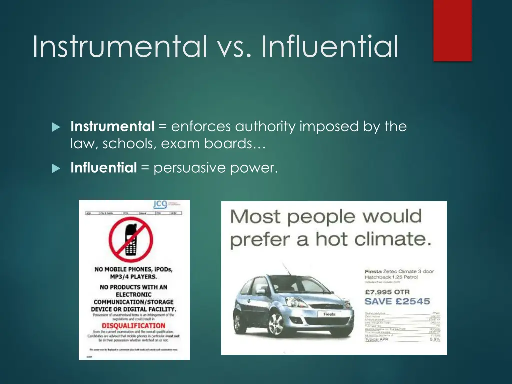 instrumental vs influential