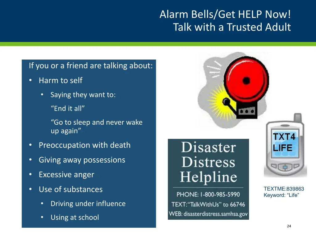 alarm bells get help now talk with a trusted adult