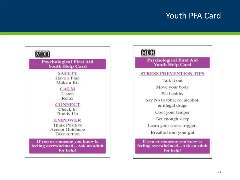 youth pfa card