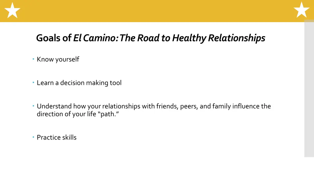 goals of el camino the road to healthy