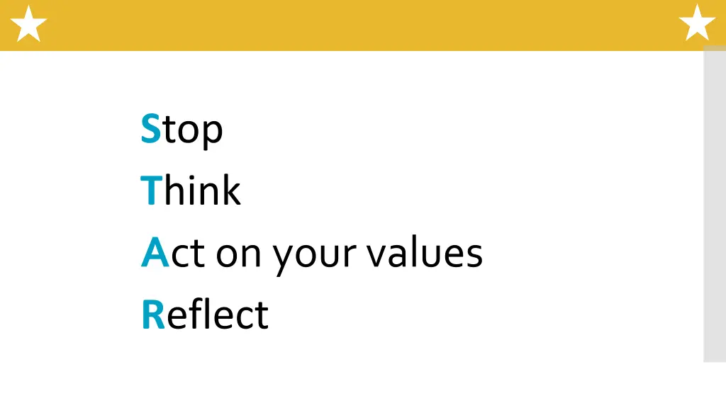 s top t hink a ct on your values r eflect