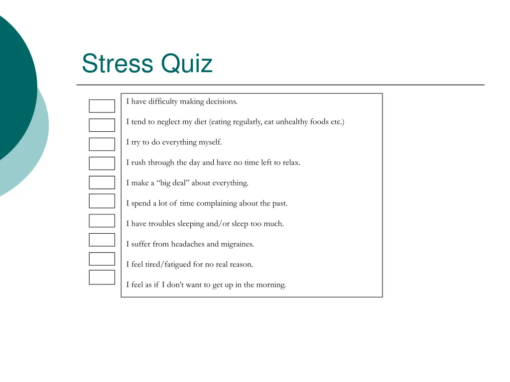 stress quiz 2