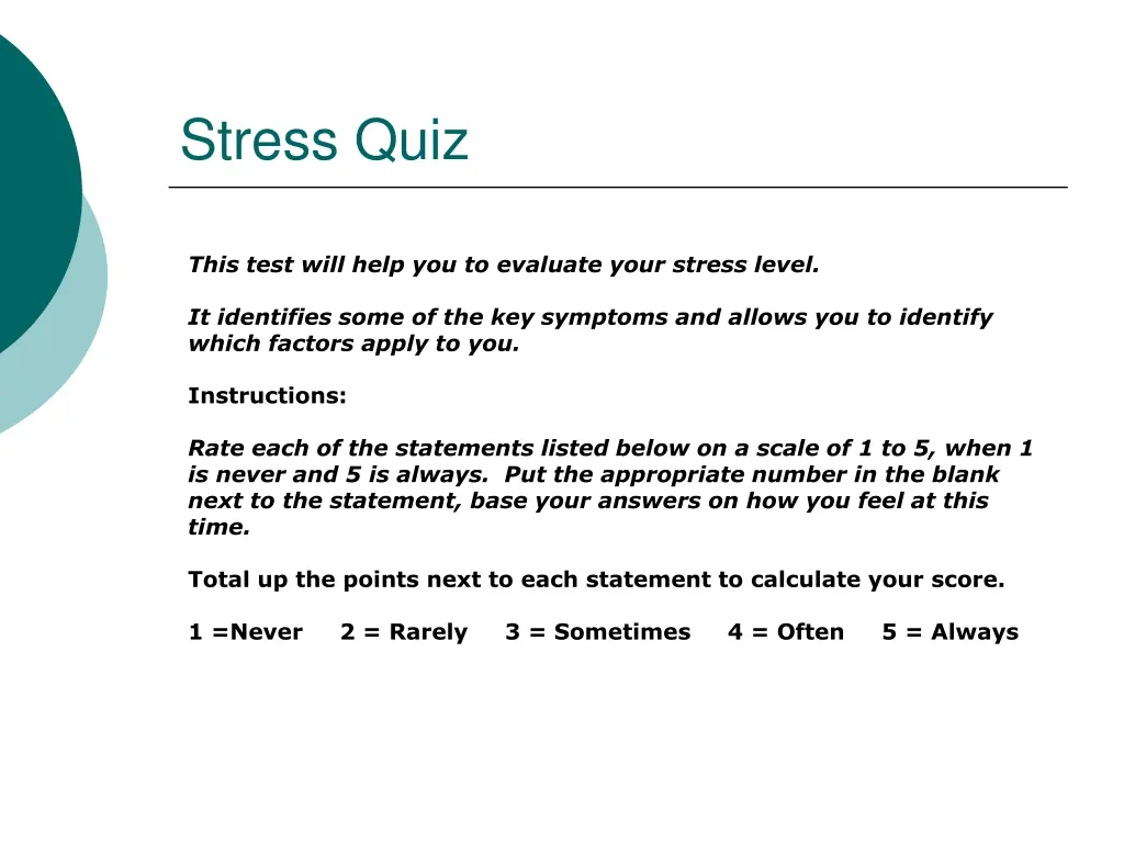 stress quiz