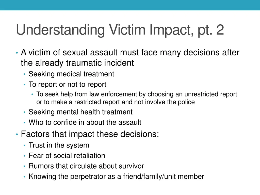 understanding victim impact pt 2