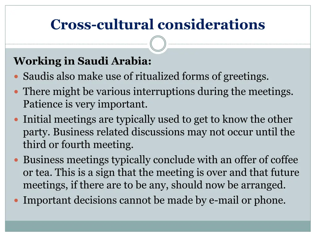 cross cultural considerations 6