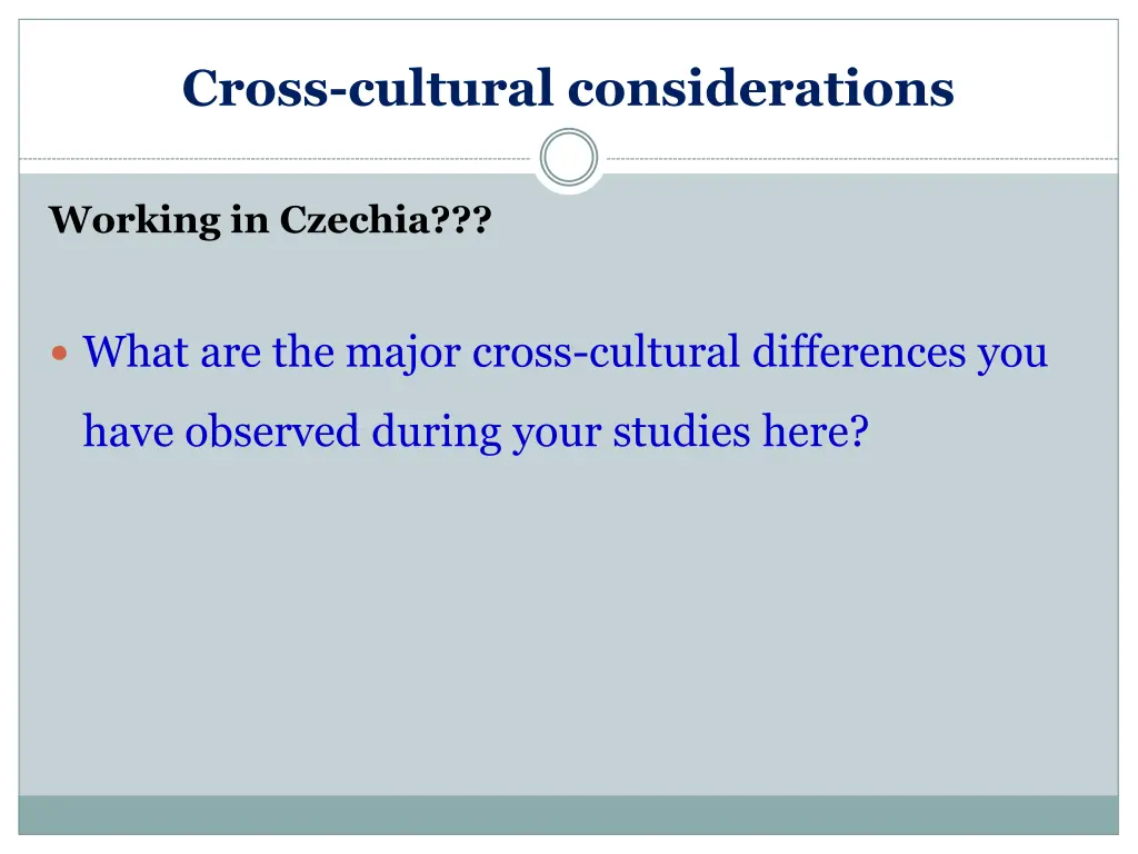 cross cultural considerations 7