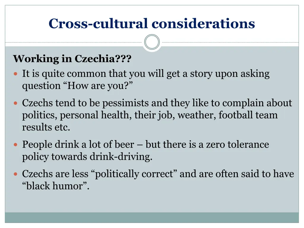 cross cultural considerations 9