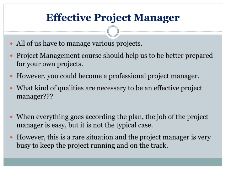 effective project manager