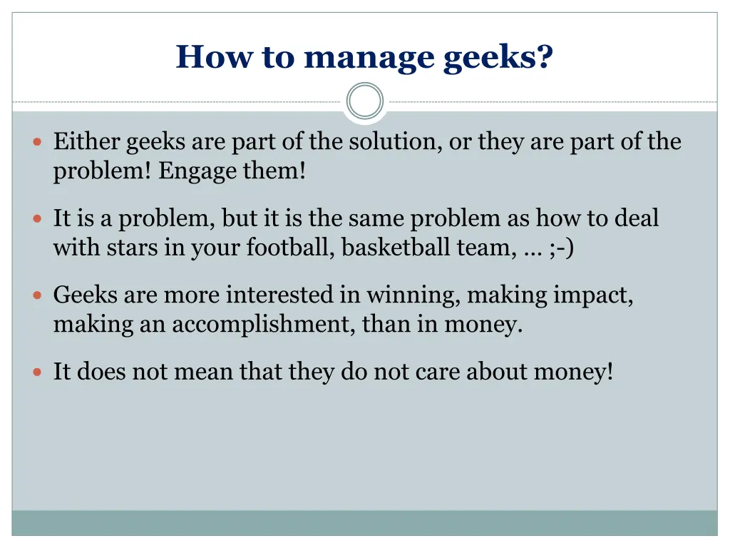 how to manage geeks 1