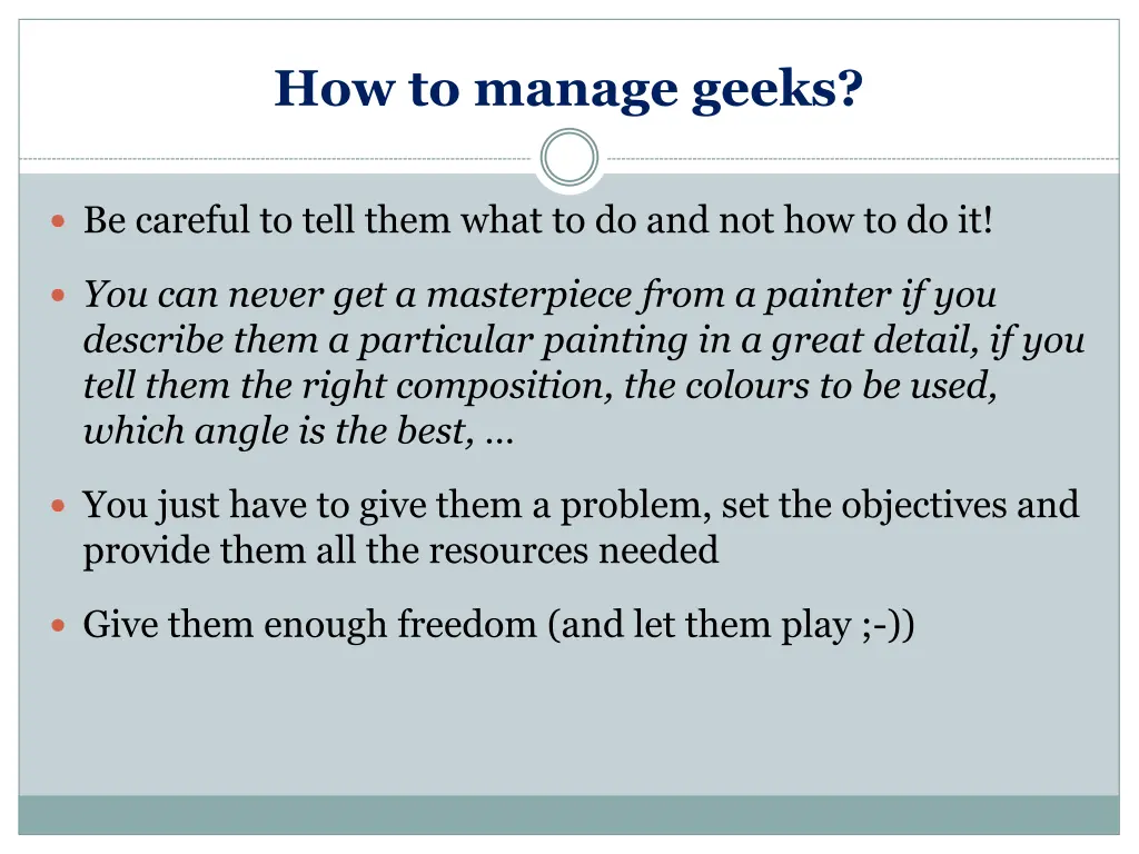 how to manage geeks 4