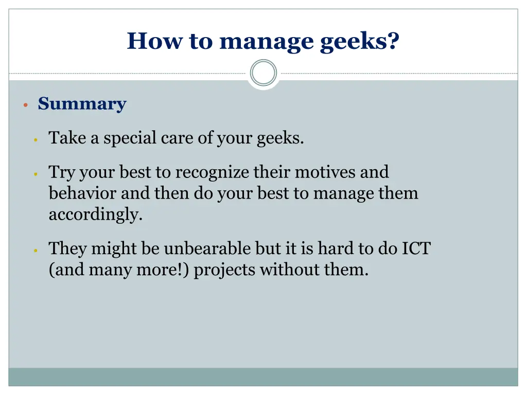 how to manage geeks 6