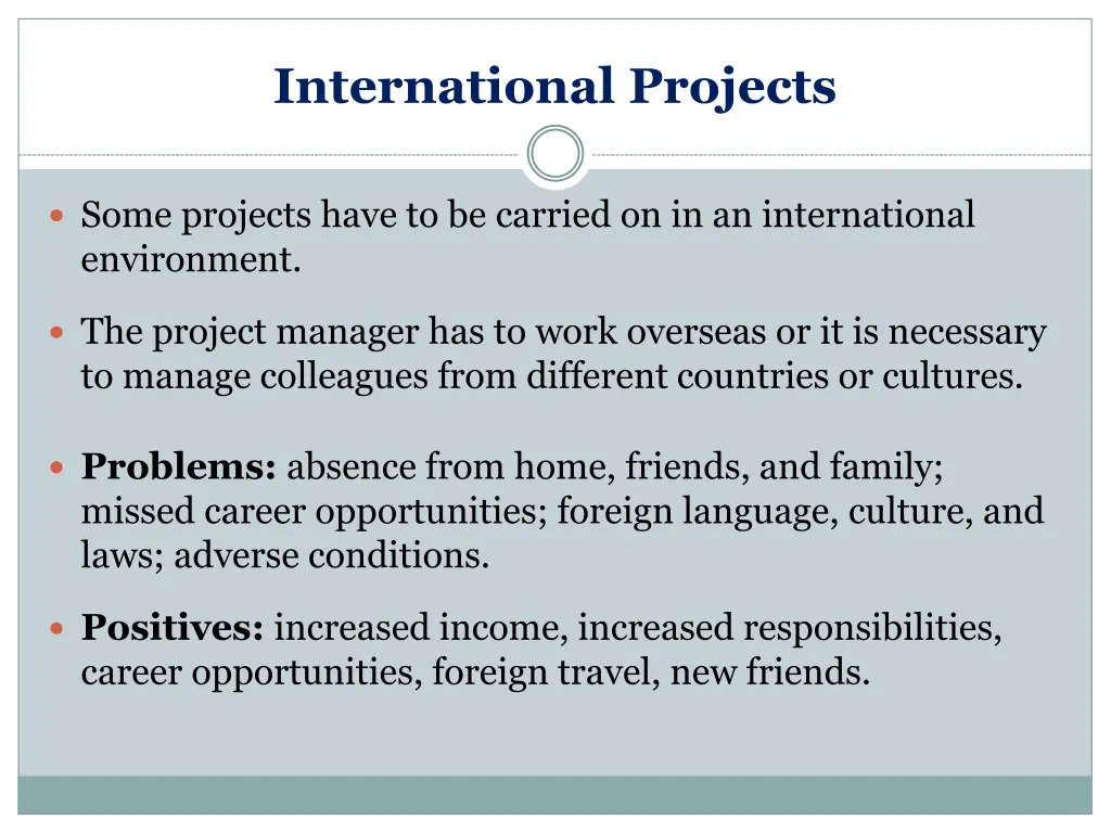 international projects