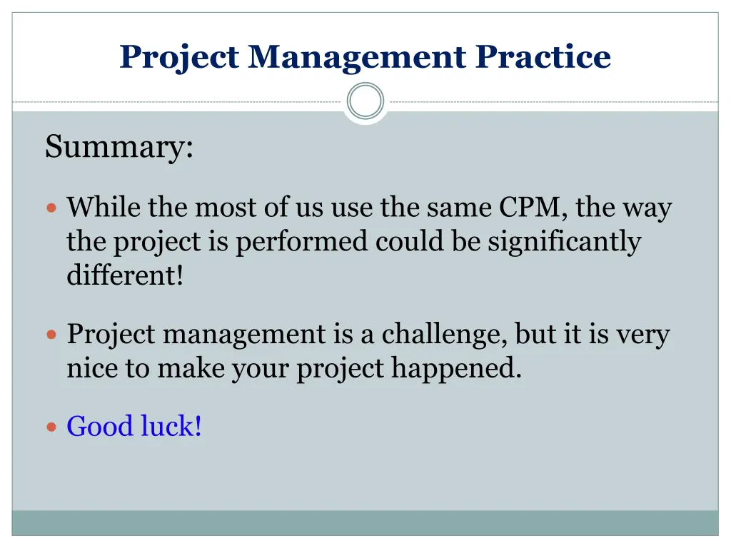 project management practice 1