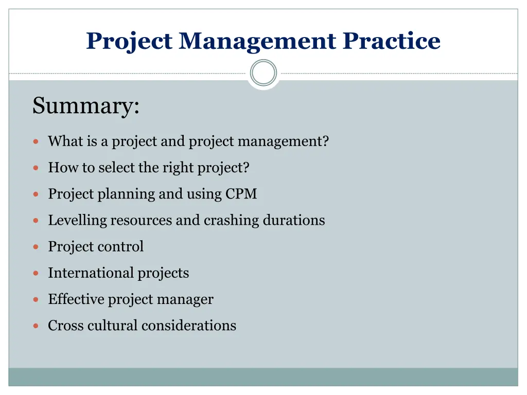 project management practice