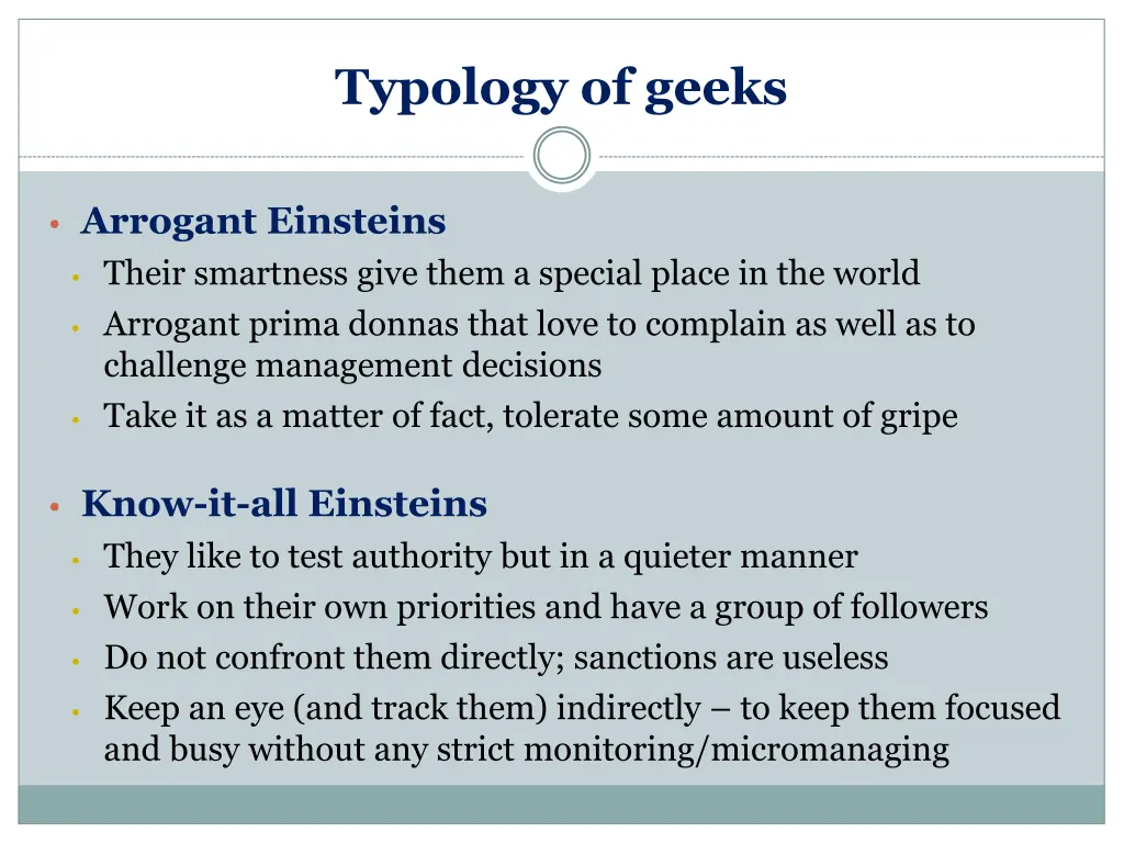 typology of geeks