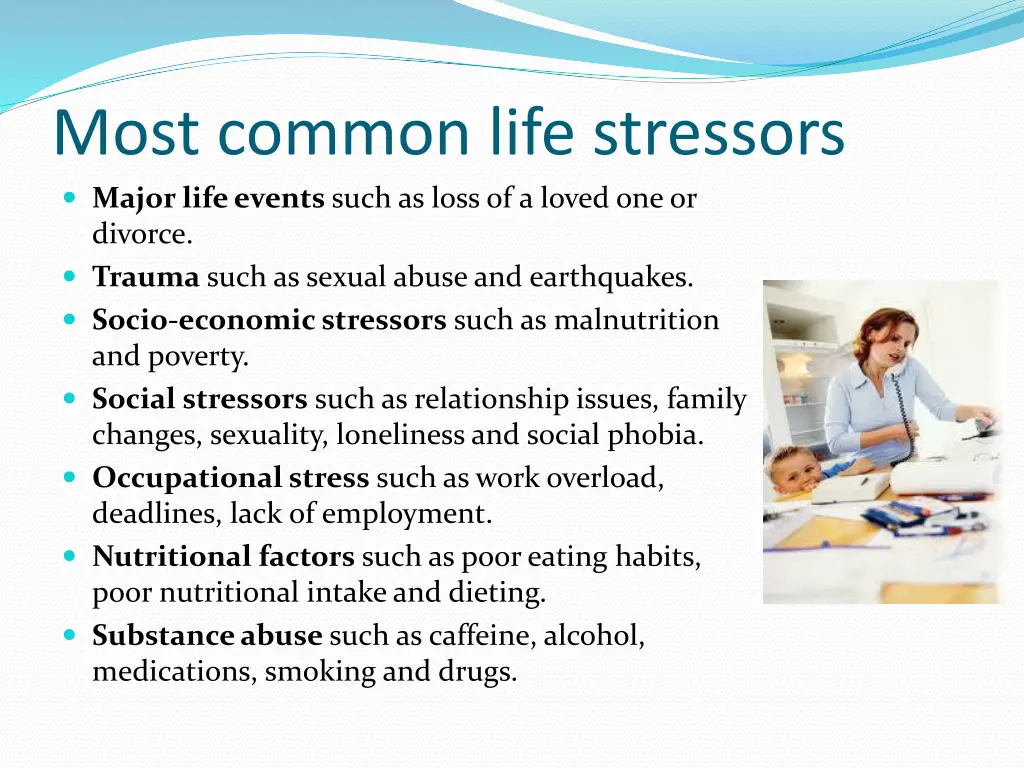 most common life stressors major life events such