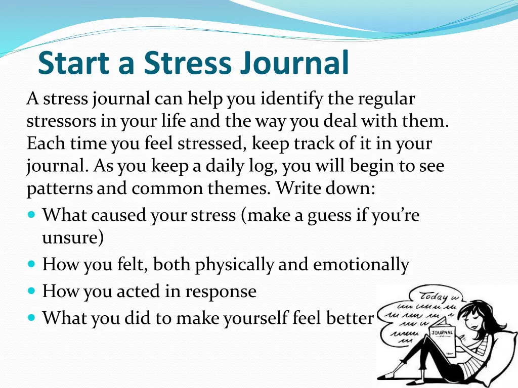 start a stress journal a stress journal can help