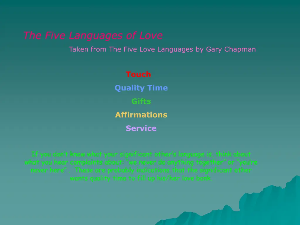 the five languages of love