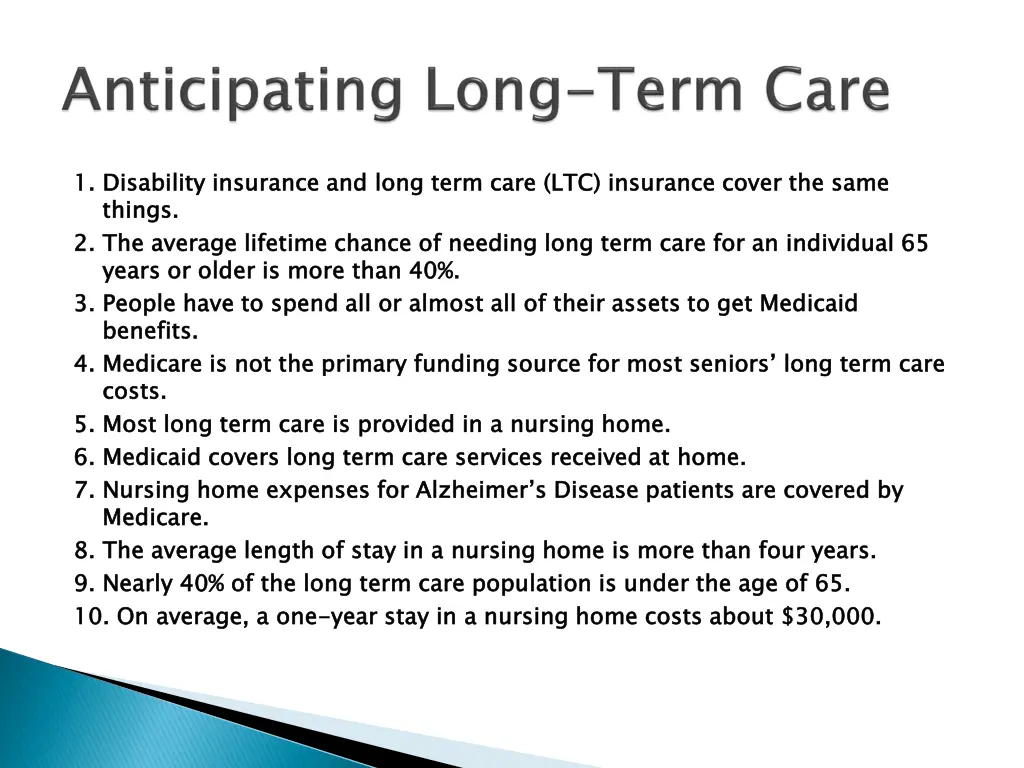 1 disability insurance and long term care