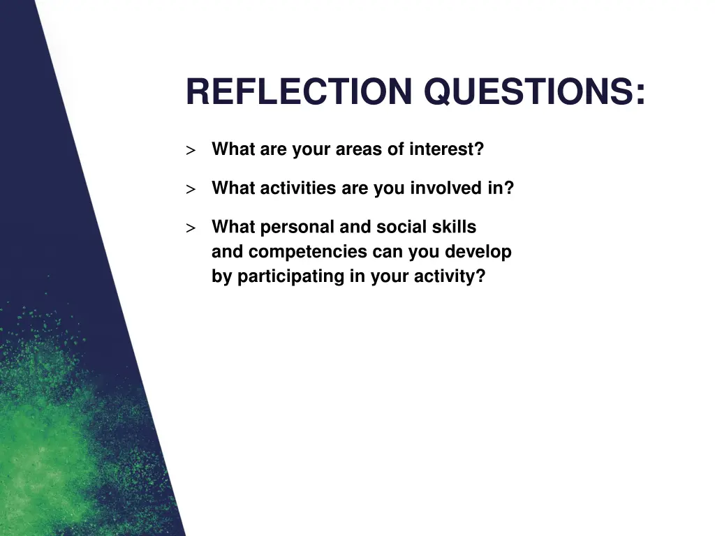 reflection questions