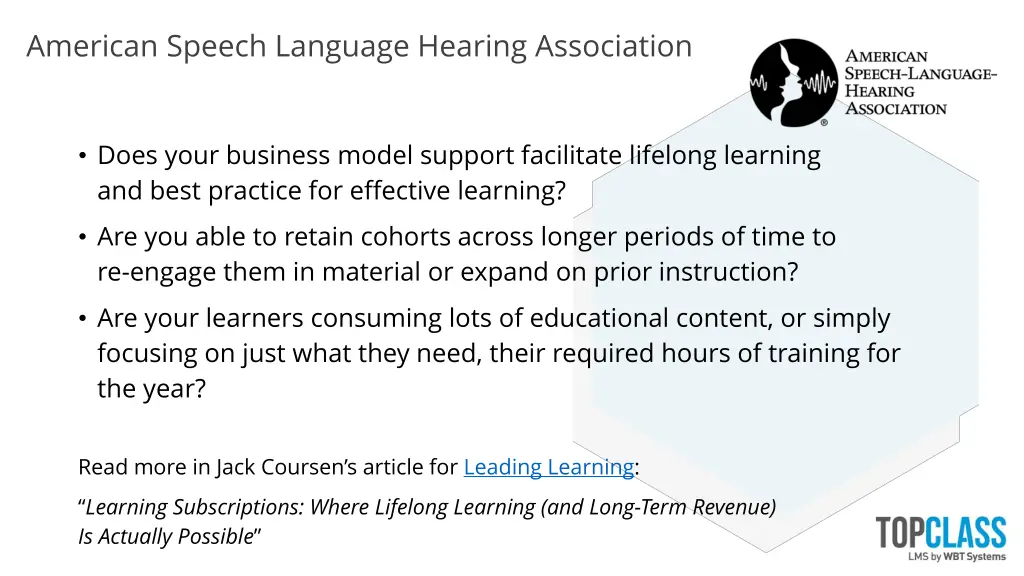 american speech language hearing association