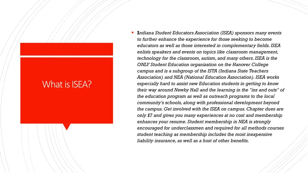 i ndiana student educators association isea