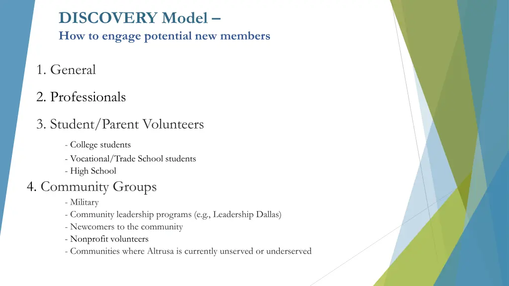 discovery model how to engage potential