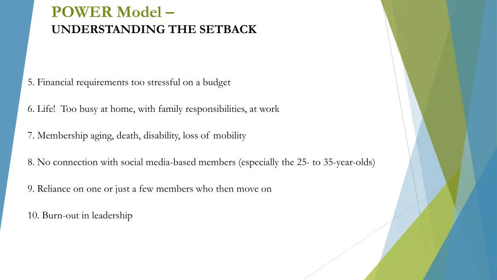 power model understanding the setback 1