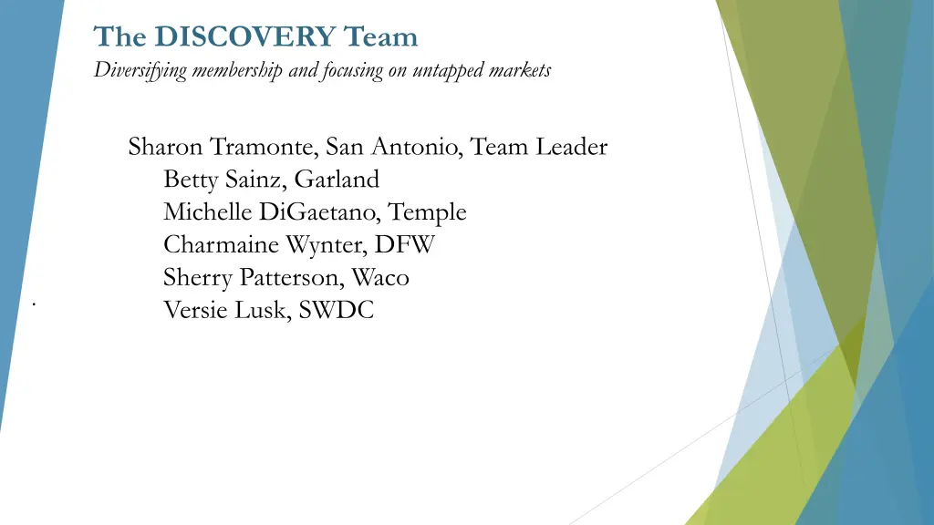 the discovery team diversifying membership