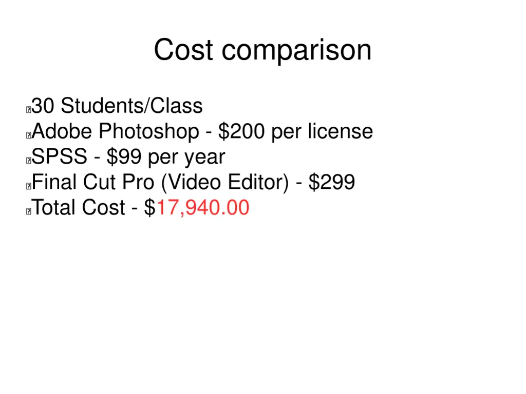 cost comparison