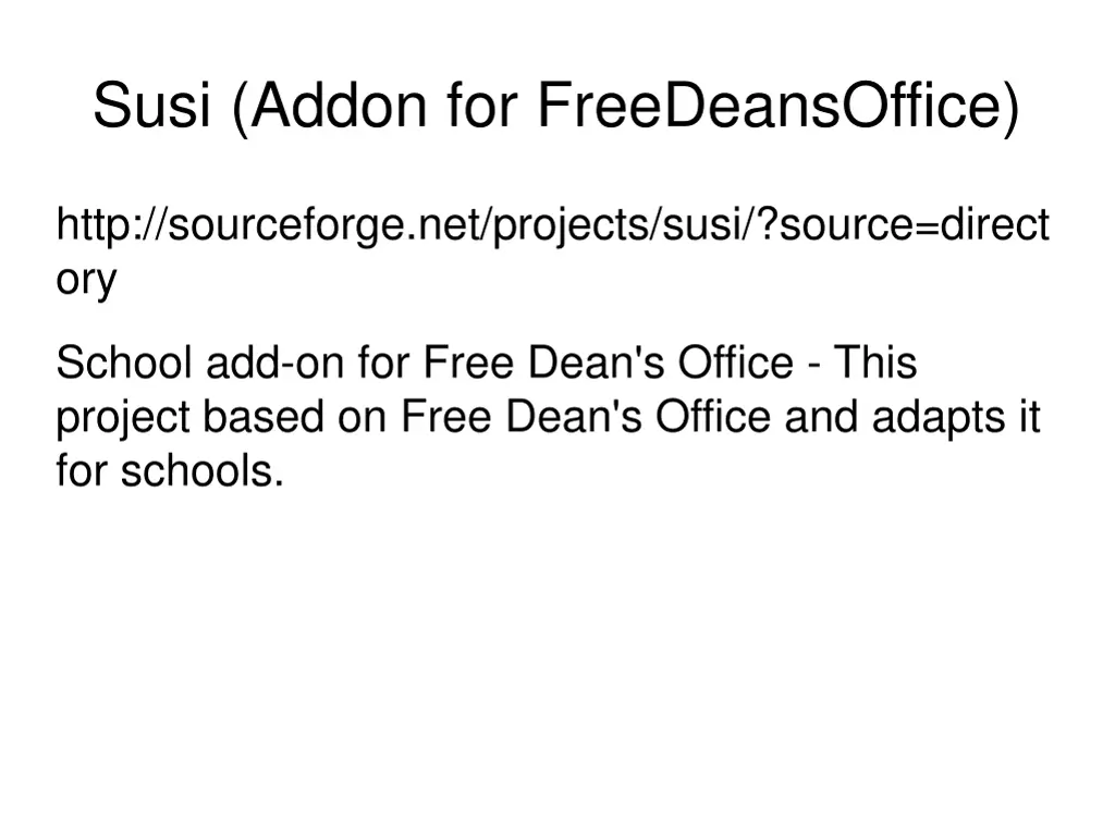 susi addon for freedeansoffice