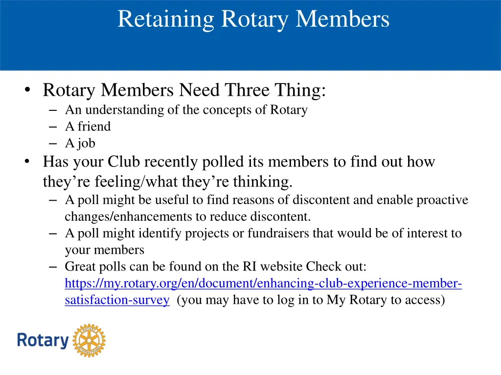 retaining rotary members