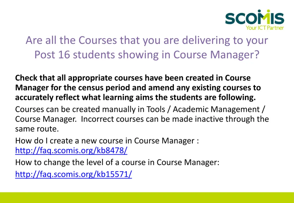 are all the courses that you are delivering