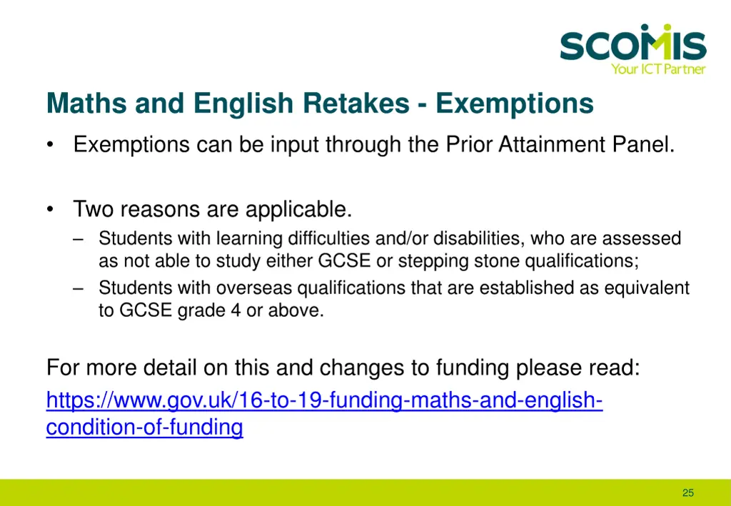 maths and english retakes exemptions exemptions