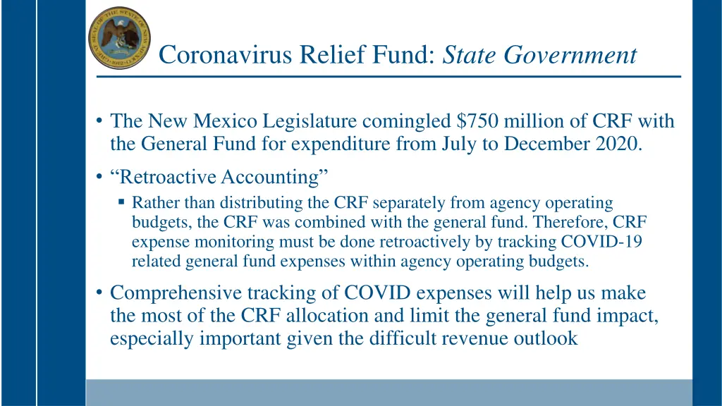 coronavirus relief fund state government