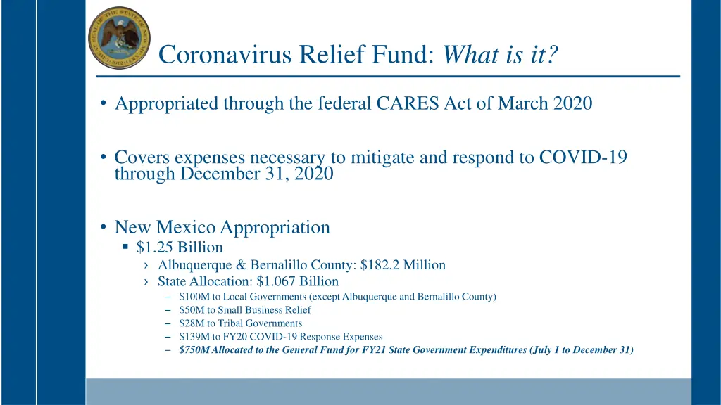 coronavirus relief fund what is it