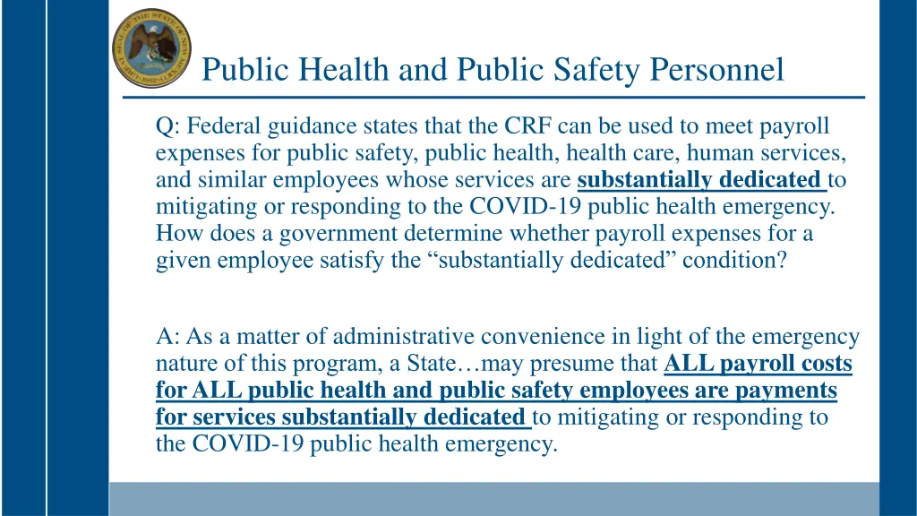 public health and public safety personnel