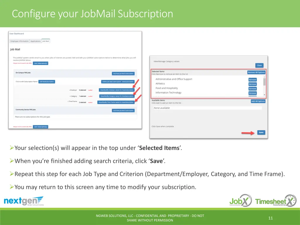 configure your jobmail subscription 3