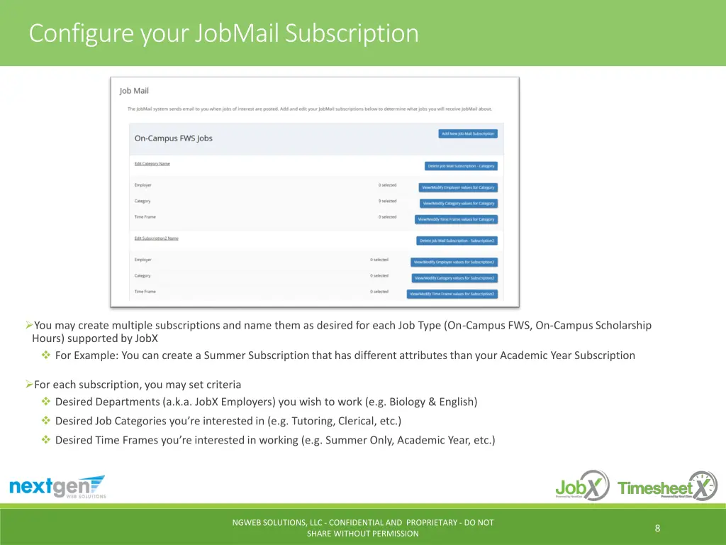 configure your jobmail subscription