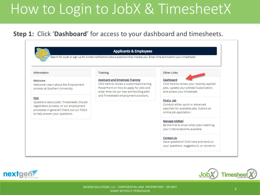 how to login to jobx timesheetx