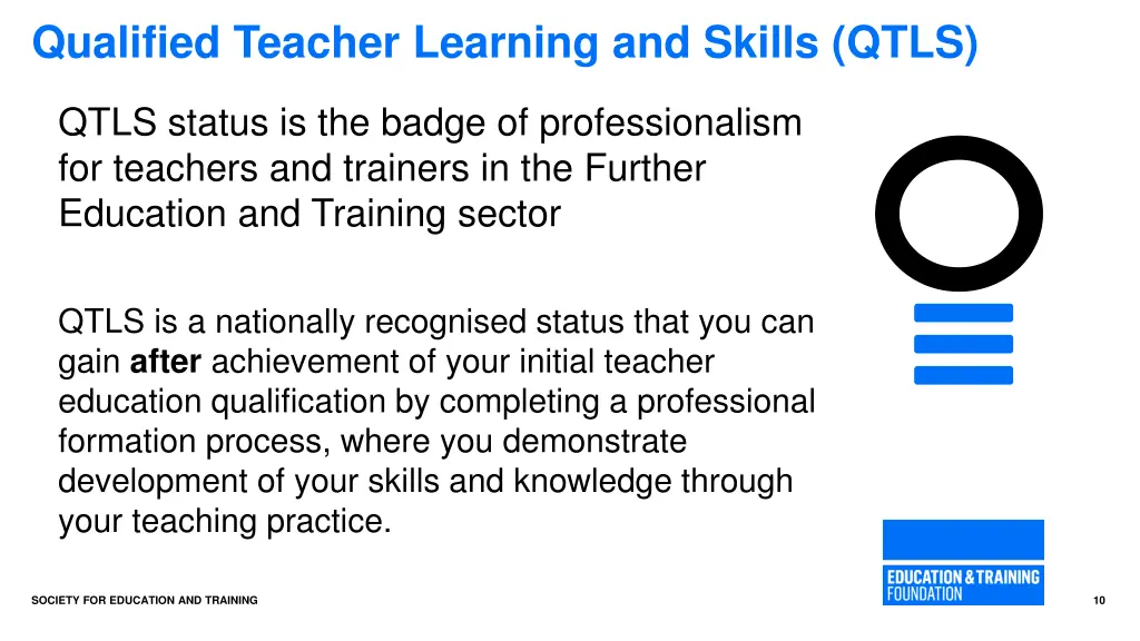 qualified teacher learning and skills qtls