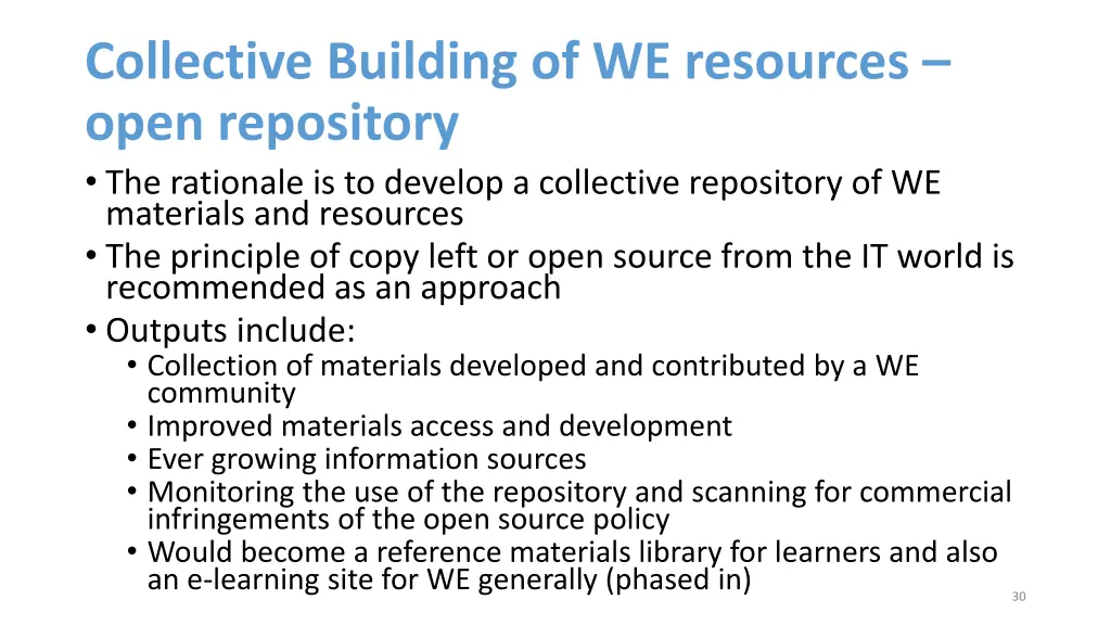 collective building of we resources open