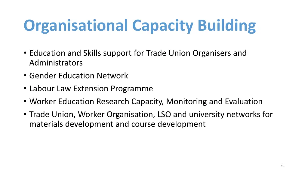 organisational capacity building