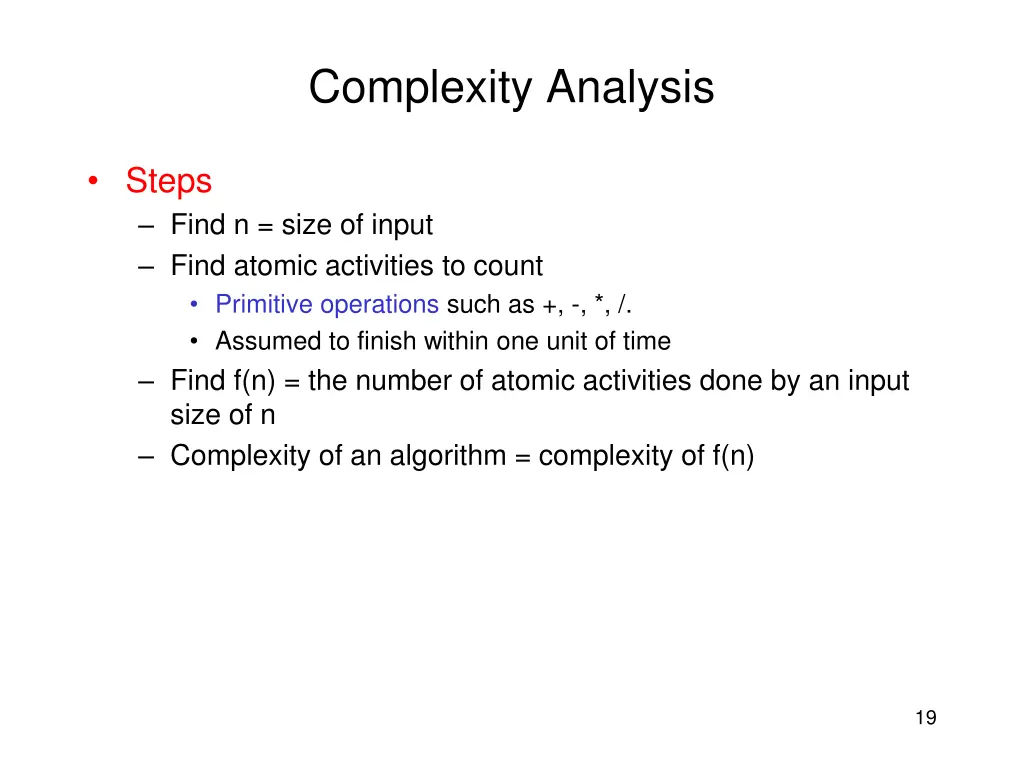 complexity analysis 1