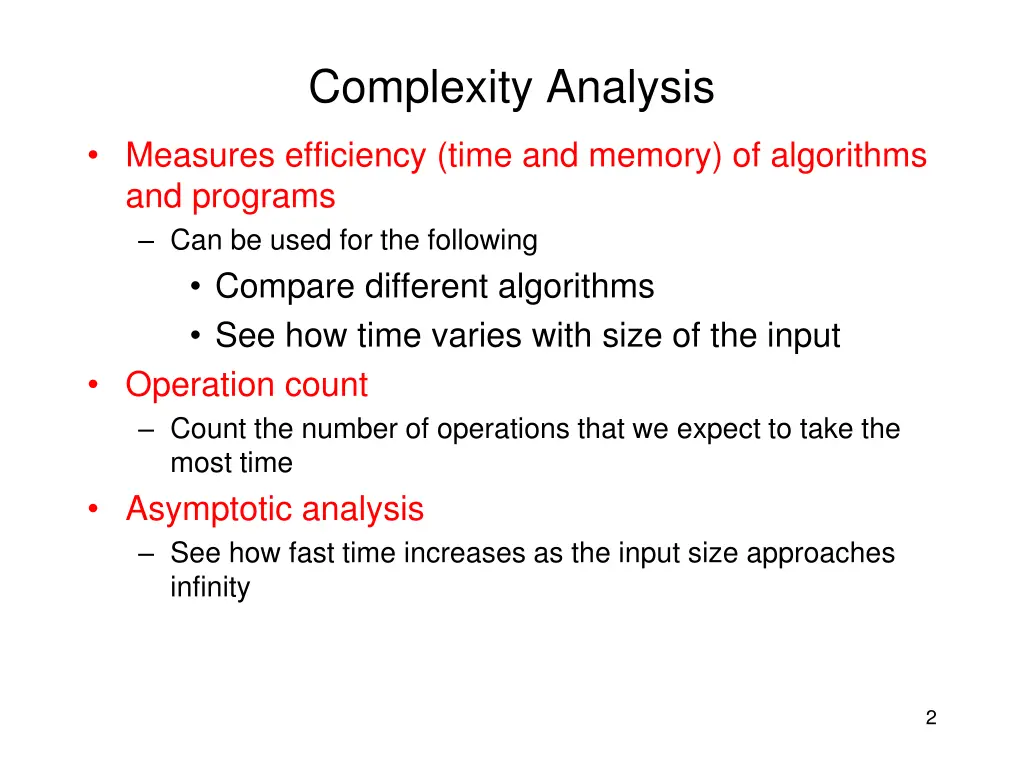 complexity analysis