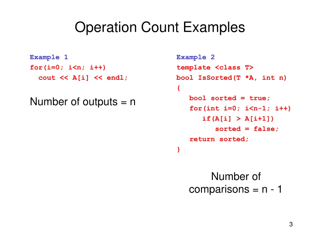 operation count examples
