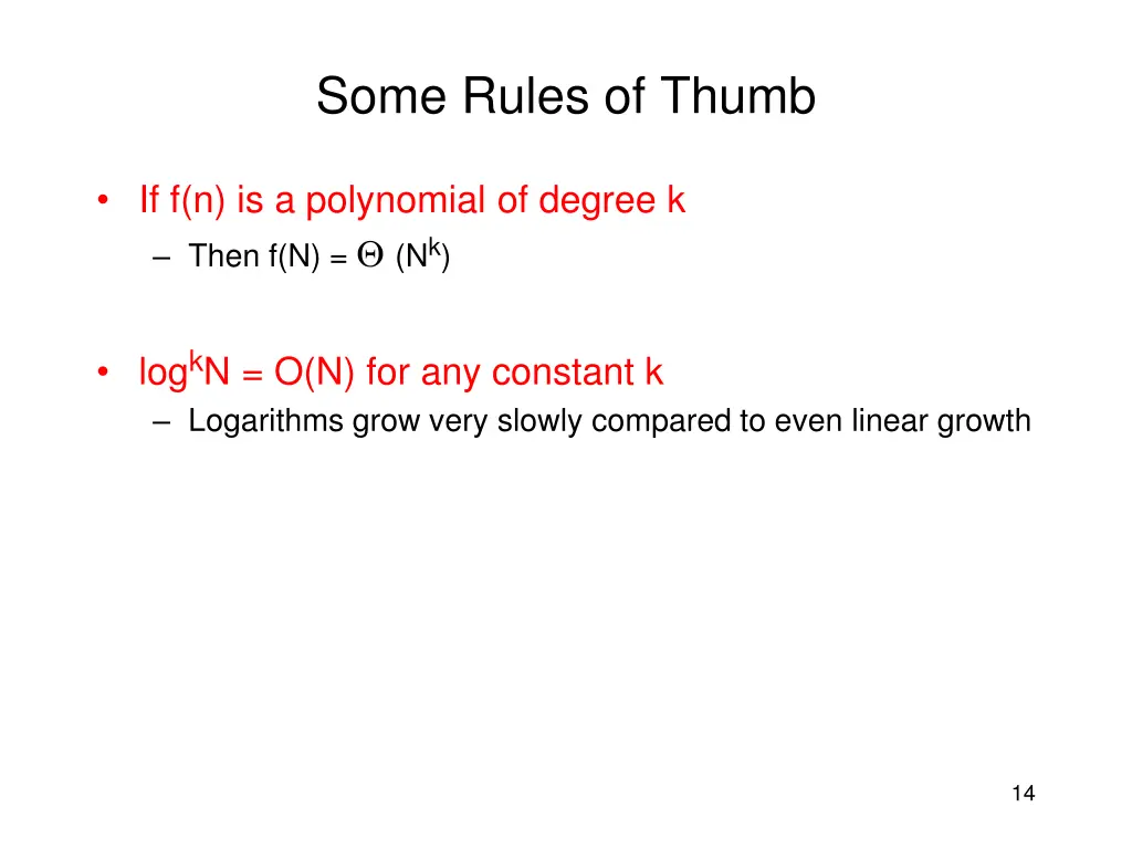 some rules of thumb