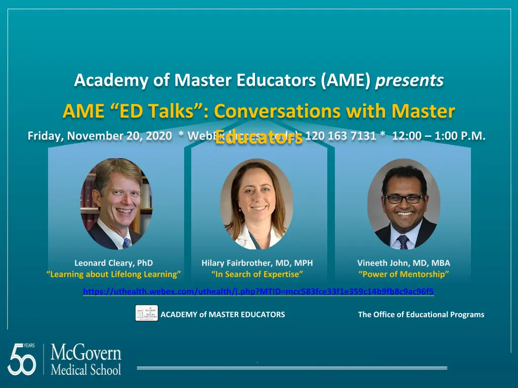 academy of master educators ame presents