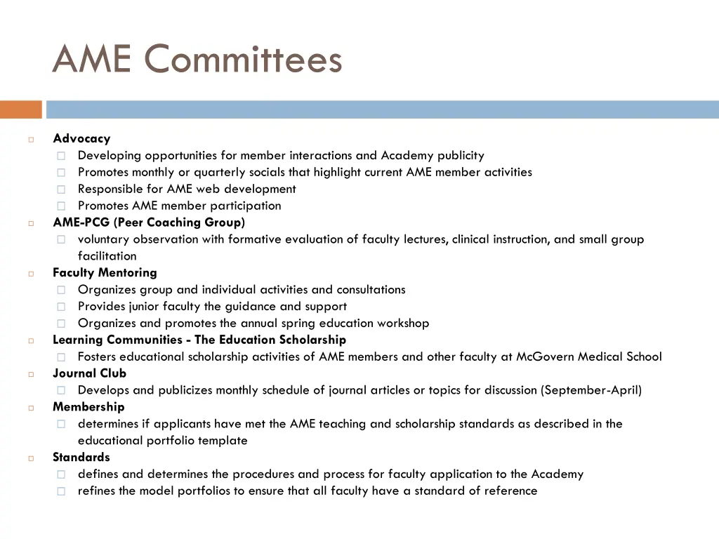 ame committees