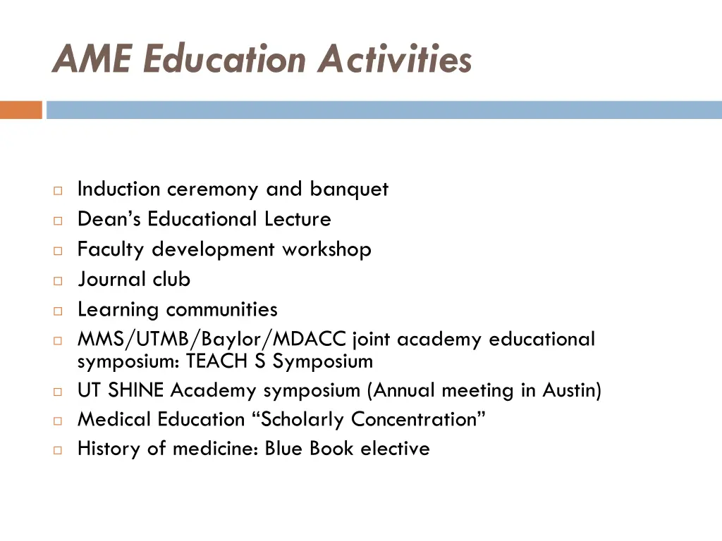 ame education activities